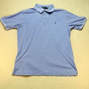 Men's Blue Patterned Polo Shirt
